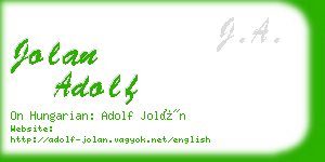 jolan adolf business card